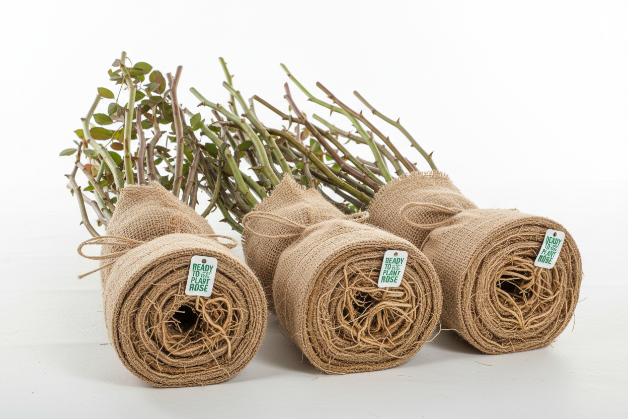 باقة 10 شتلات ورد جوري (ألوان متعددة) - جذور عارية